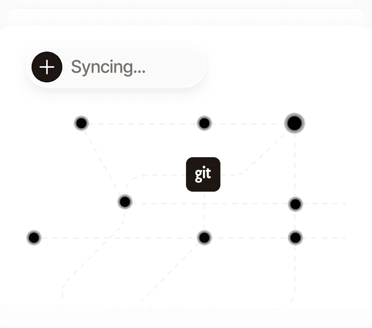 GreyMonk first-party illustration of synchronized Git engineering data.
